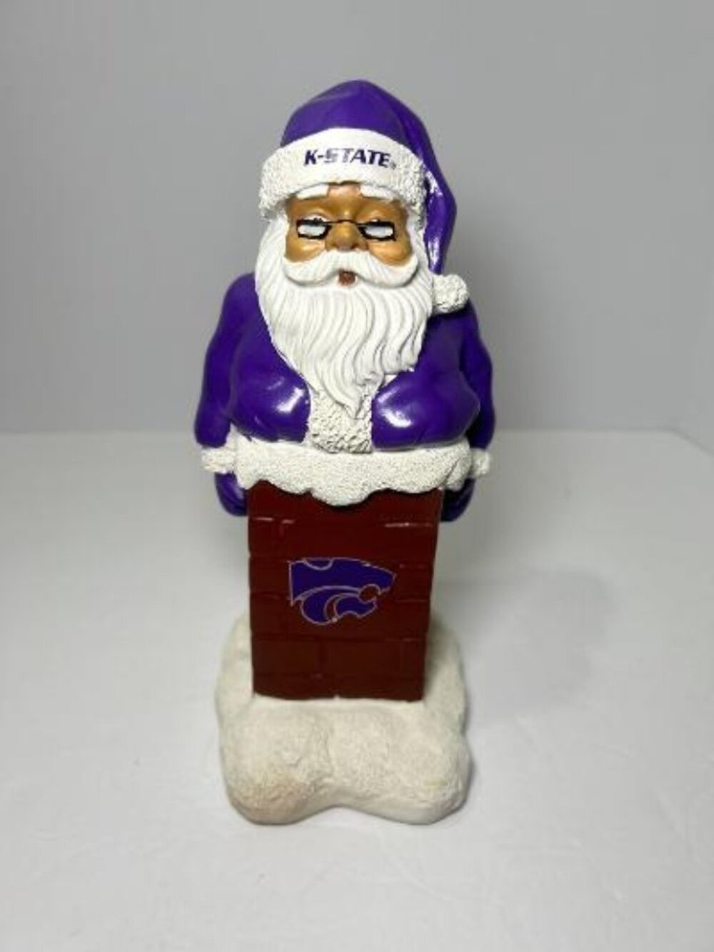 Kansas State University Santa In Chimney Statue Forever Collectibles Christmas
